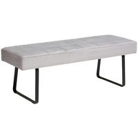 SITZBANK 140/49/47 cm Samt Grau  - Schwarz/Grau, KONVENTIONELL, Textil/Metall (140/49/47cm) - MID.YOU
