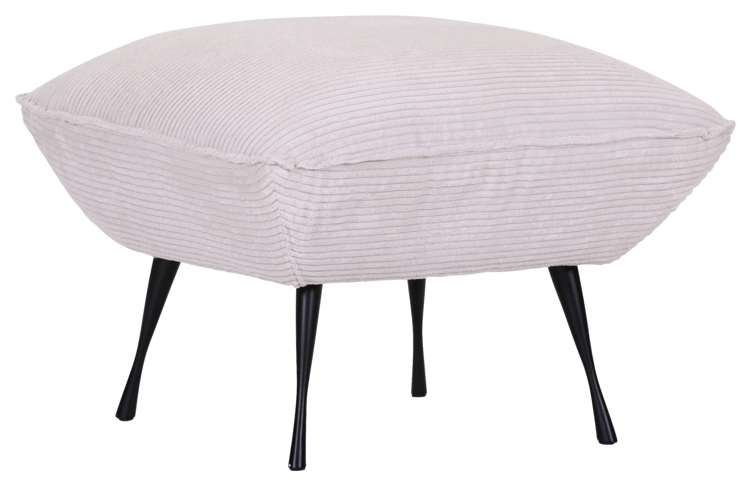 HOCKER Textil Beige  - Beige/Schwarz, Konventionell, Textil/Metall (60/49/53cm) - MID.YOU