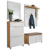 GARDEROBE 5-teilig  in 155/195/40 cm  - Weiss/Eichefarben, Design, Glas/Holz (155/195/40cm)