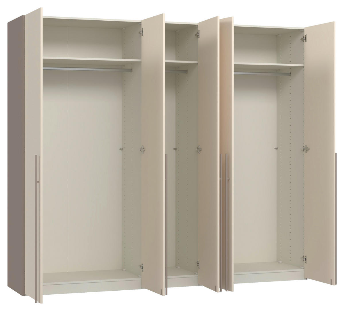 DREHTÜRENSCHRANK 253/220/59 cm,  in Kaschmir, Hellbraun, 5-türig  - Hellbraun/Kaschmir, Design, Holzwerkstoff/Metall (253/220/59cm) - Jutzler