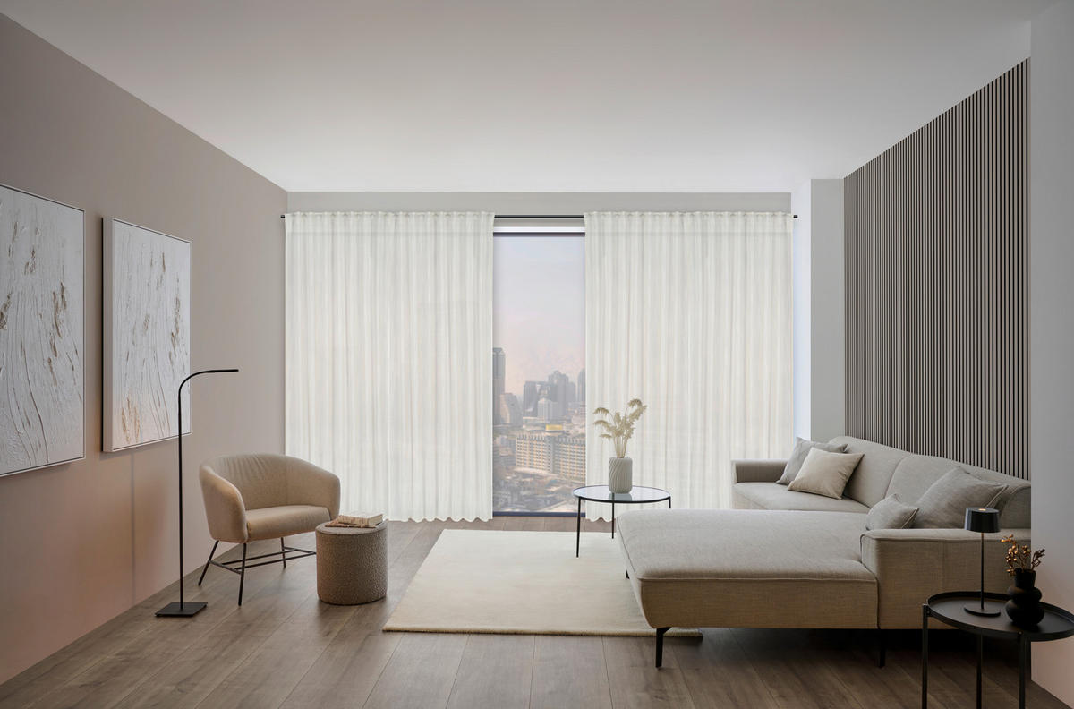FERTIGVORHANG  halbtransparent   140/260 cm  - Creme, Trend, Textil (140/260cm) - Dieter Knoll