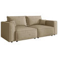 SOFA Webstoff Beige  - Beige/Schwarz, MODERN, Kunststoff/Textil (250/68/104cm) - Xora