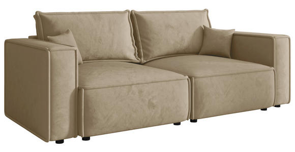 SOFA Webstoff Beige  - Beige/Schwarz, MODERN, Kunststoff/Textil (250/68/104cm) - Xora