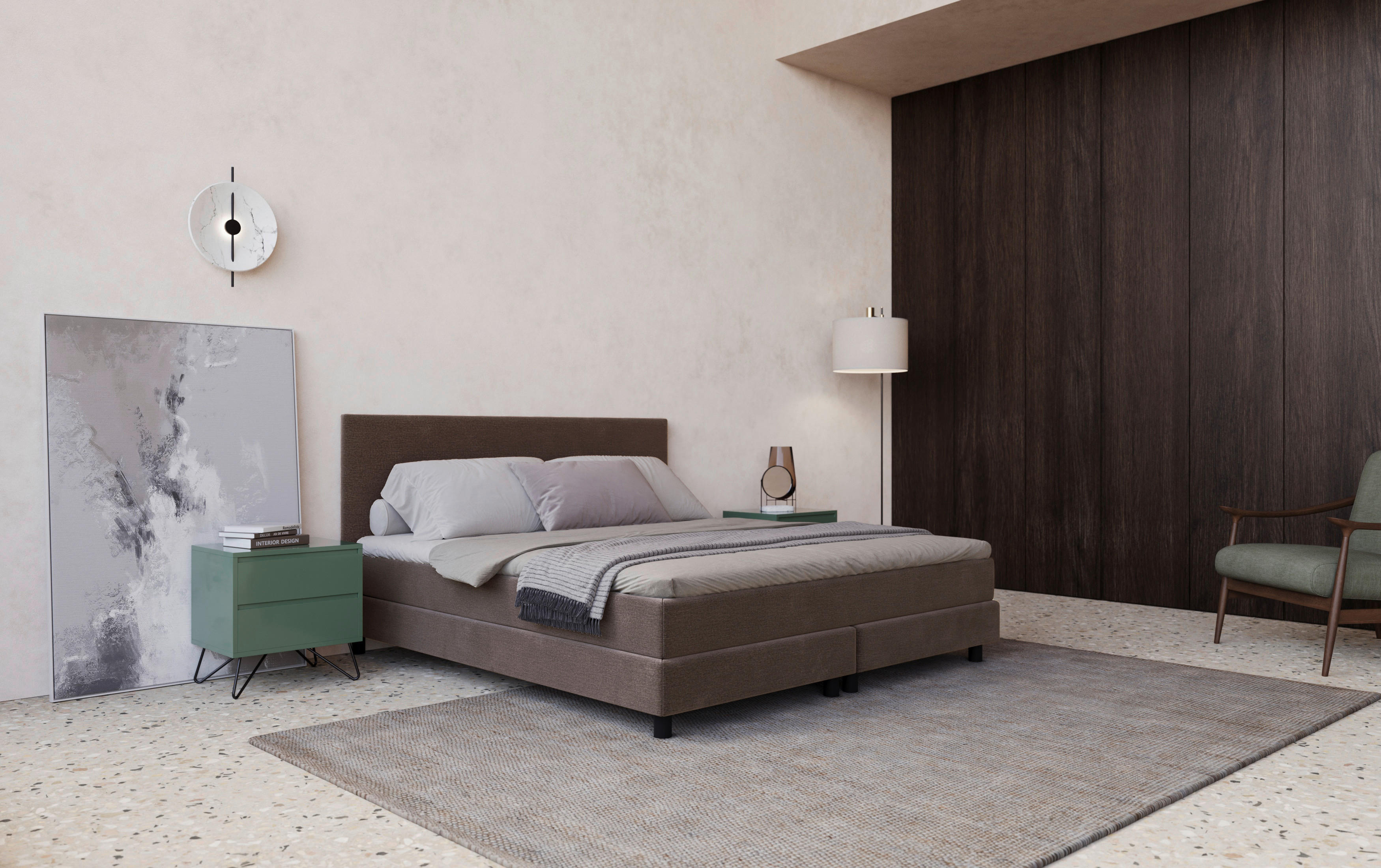 BOXBETT 140/200 cm  in Dunkelbraun  - Dunkelbraun/Schwarz, MODERN, Holz/Holzwerkstoff (140/200cm) - MID.YOU