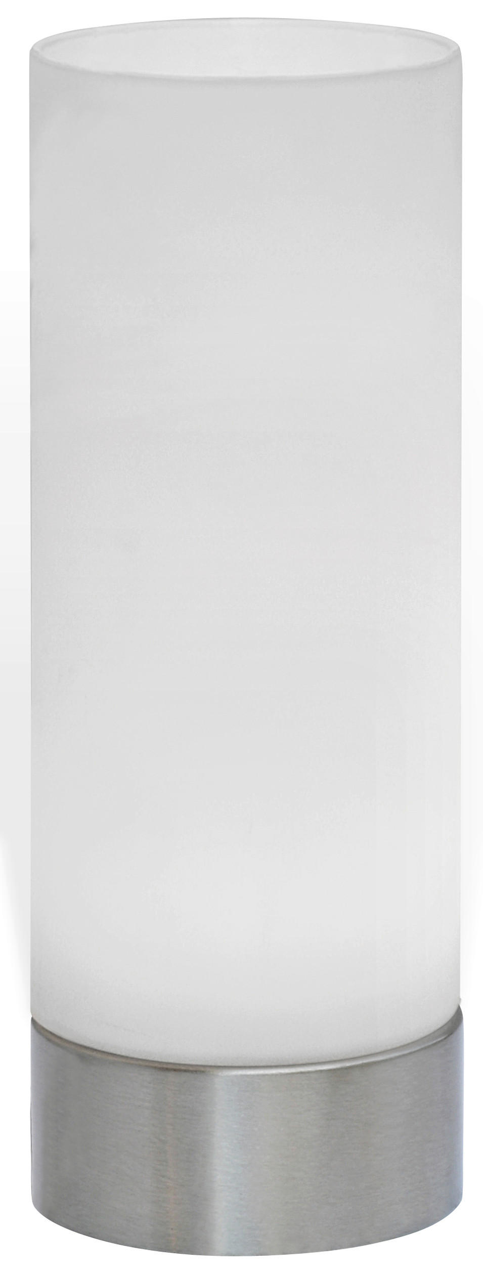 LED-TISCHLEUCHTE 8/21,5 cm   - Weiß/Nickelfarben, KONVENTIONELL, Glas/Metall (8/21,5cm) - Novel