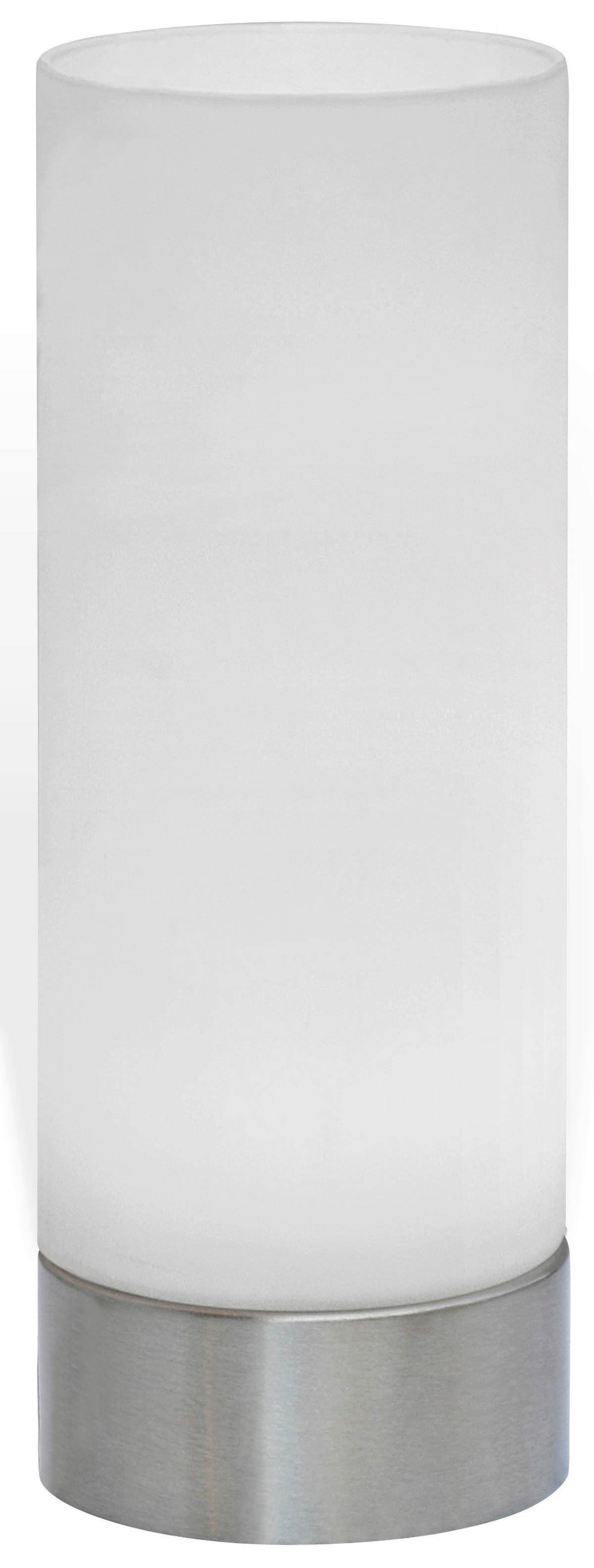 STOLNÁ LED LAMPA, dotykový stmievač, 8/21,5 cm  - biela/niklová, Konventionell, kov/sklo (8/21,5cm) - Novel