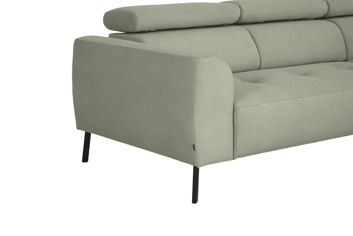 ECKSOFA in Chenille Creme  280/205 cm  - Creme/Schwarz, Design, Textil/Metall (280/205cm) - Xora