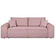 SCHLAFSOFA  mit Rücken echt, Armteil links, Armteil rechts Cord Altrosa  - Schwarz/Altrosa, Design, Kunststoff/Textil (261/95/108cm) - Xora