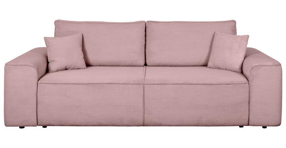 SCHLAFSOFA  mit Rücken echt, Armteil links, Armteil rechts Cord Altrosa  - Schwarz/Altrosa, Design, Kunststoff/Textil (261/95/108cm) - Xora
