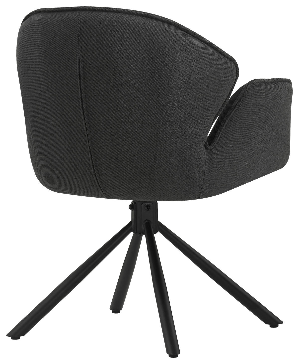 ARMLEHNSTUHL  in Eisen Flachgewebe  - Anthrazit/Schwarz, MODERN, Textil/Metall (45/90/65cm) - Livetastic