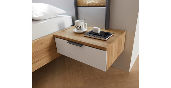 BETTANLAGE 180/200 cm  in Graphitfarben, Eichefarben, Hellgrau  - Eichefarben/Hellgrau, Design, Holz/Holzwerkstoff (180/200cm) - Xora