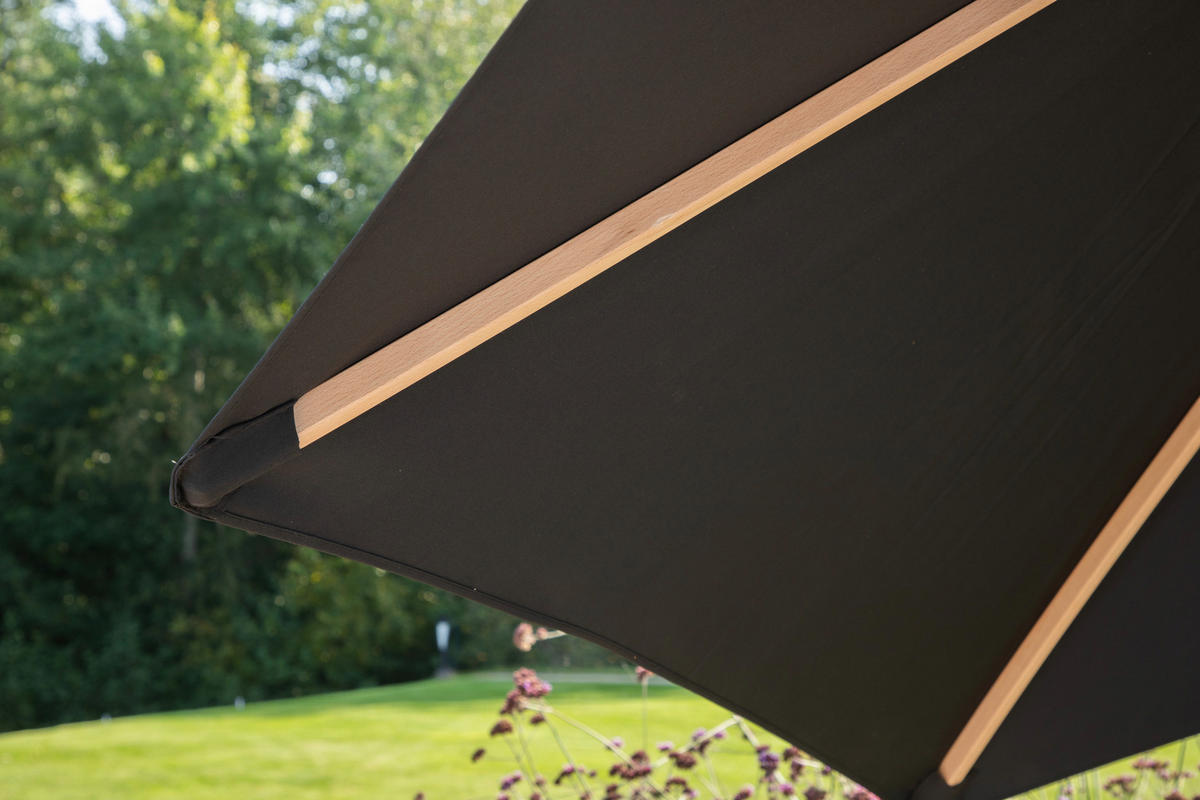 SONNENSCHIRM 250 cm  - Schwarz, KONVENTIONELL (250/232cm) - Gardenson