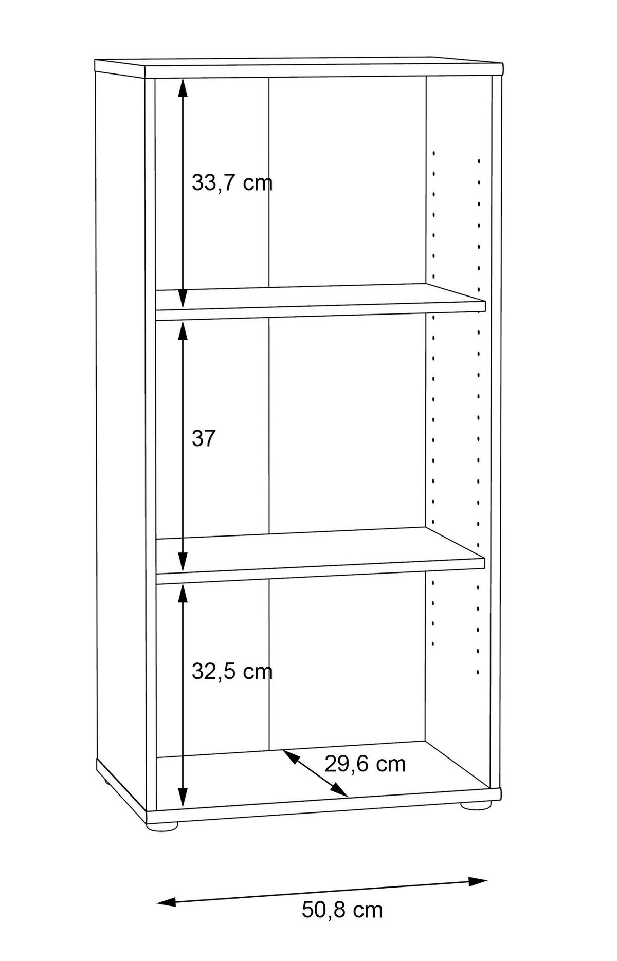 REGAL Weiß  - Alufarben/Weiß, Design, Holzwerkstoff (54/111,1/34,8cm)