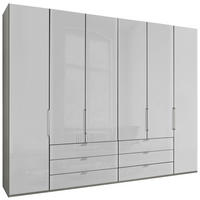 DREHTÜRENSCHRANK 300/216/58 cm 6-türig Grau, Weiß  - Chromfarben/Weiß, KONVENTIONELL, Glas/Holzwerkstoff (300/216/58cm) - Dieter Knoll