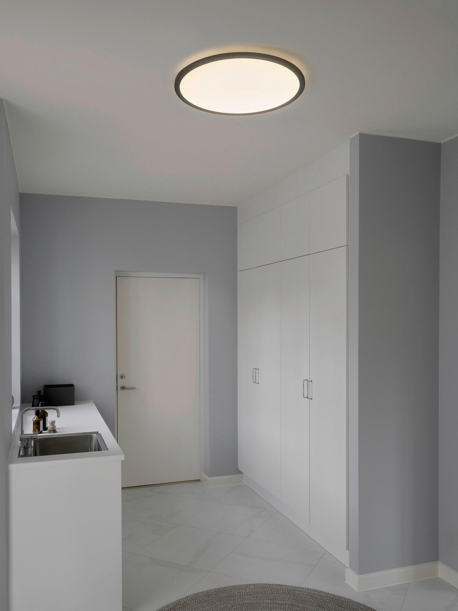LED-DECKENLEUCHTE 60/3,2 cm   - Schwarz, KONVENTIONELL, Kunststoff (60/3,2cm) - Nordlux