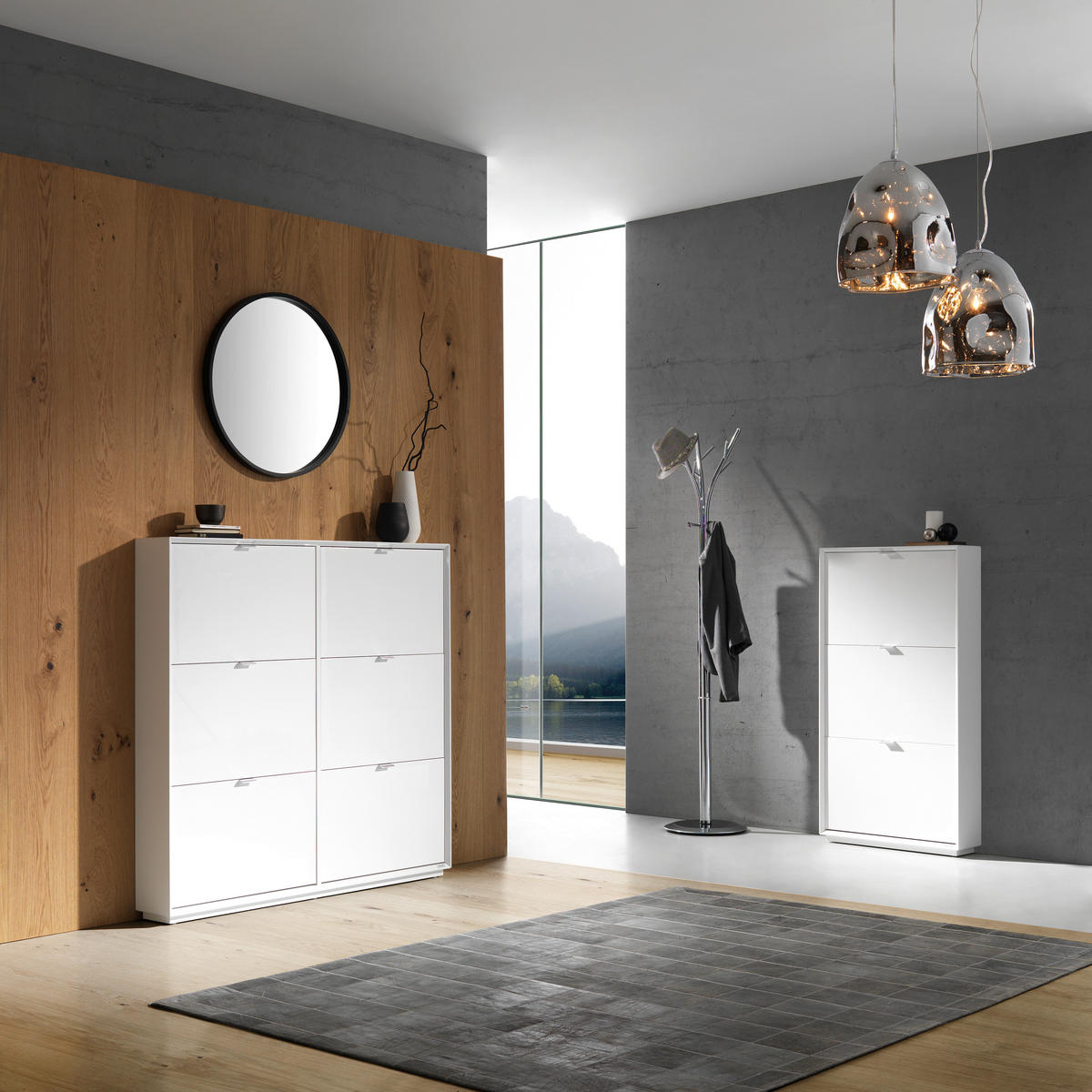NÁSTENNÉ ZRKADLO 62/62/4 cm  - čierna, Design, drevo/sklo (62/62/4cm) - Xora