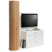 TV DÍL - bílá/barvy dubu, Design, kov/dřevo (171,9/202,4/47,5cm) - Ambiente by Hülsta