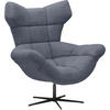 OHRENSESSEL in Chenille Dunkelblau  - Schwarz/Dunkelblau, Design, Textil/Metall (103/119/84cm) - Esposa