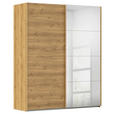 SCHWEBETÜRENSCHRANK  in Eichefarben  - Eichefarben, Design, Glas/Holzwerkstoff (181/223/68cm) - Novel