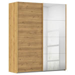 SCHWEBETÜRENSCHRANK  in Eichefarben  - Eichefarben, Design, Glas/Holzwerkstoff (181/223/68cm) - Novel