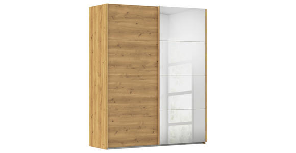 SCHWEBETÜRENSCHRANK  in Eichefarben  - Eichefarben, Design, Glas/Holzwerkstoff (181/223/68cm) - Novel