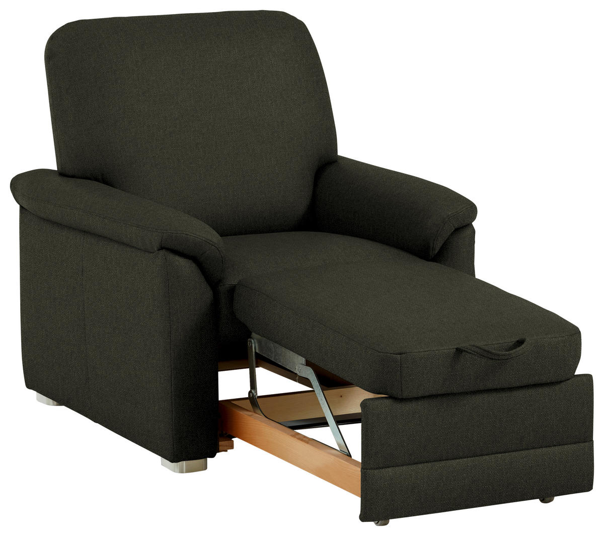 SESSEL Chenille Dunkelgrün  - Dunkelgrün/Alufarben, Konventionell, Textil/Metall (88/96/89cm) - Beldomo Comfort