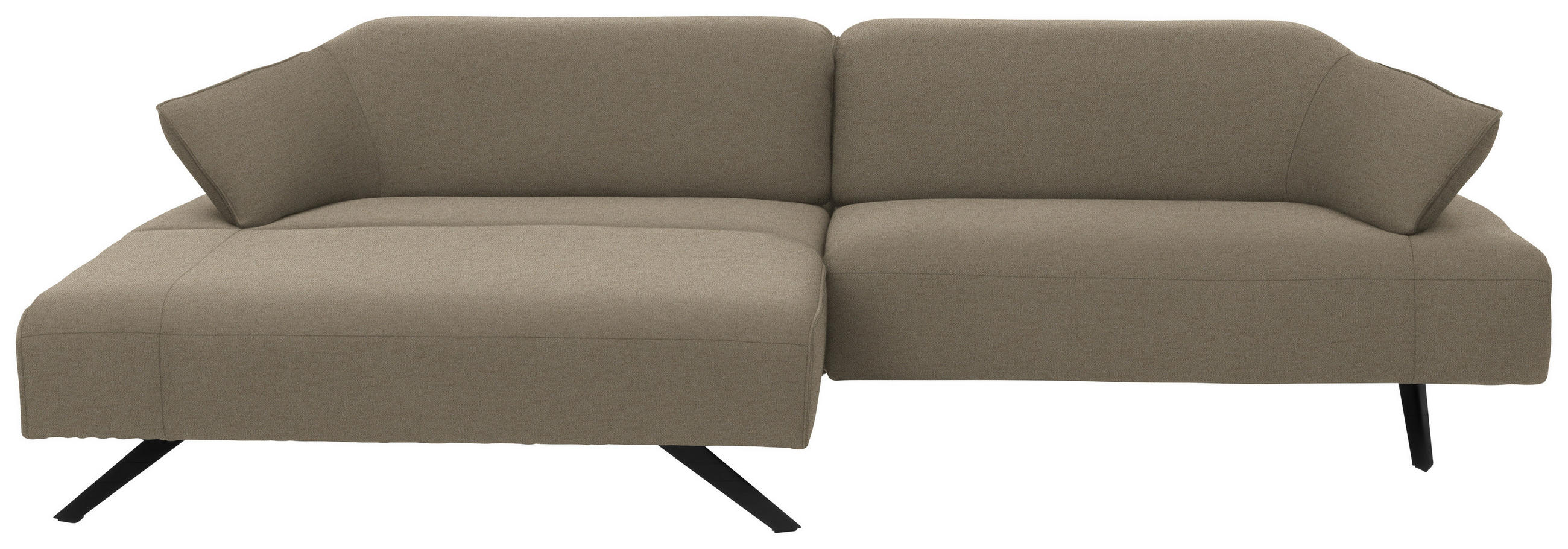 ECKSOFA in Struktur Beige  - Anthrazit/Beige, Design, Textil/Metall (165/276cm) - Himolla
