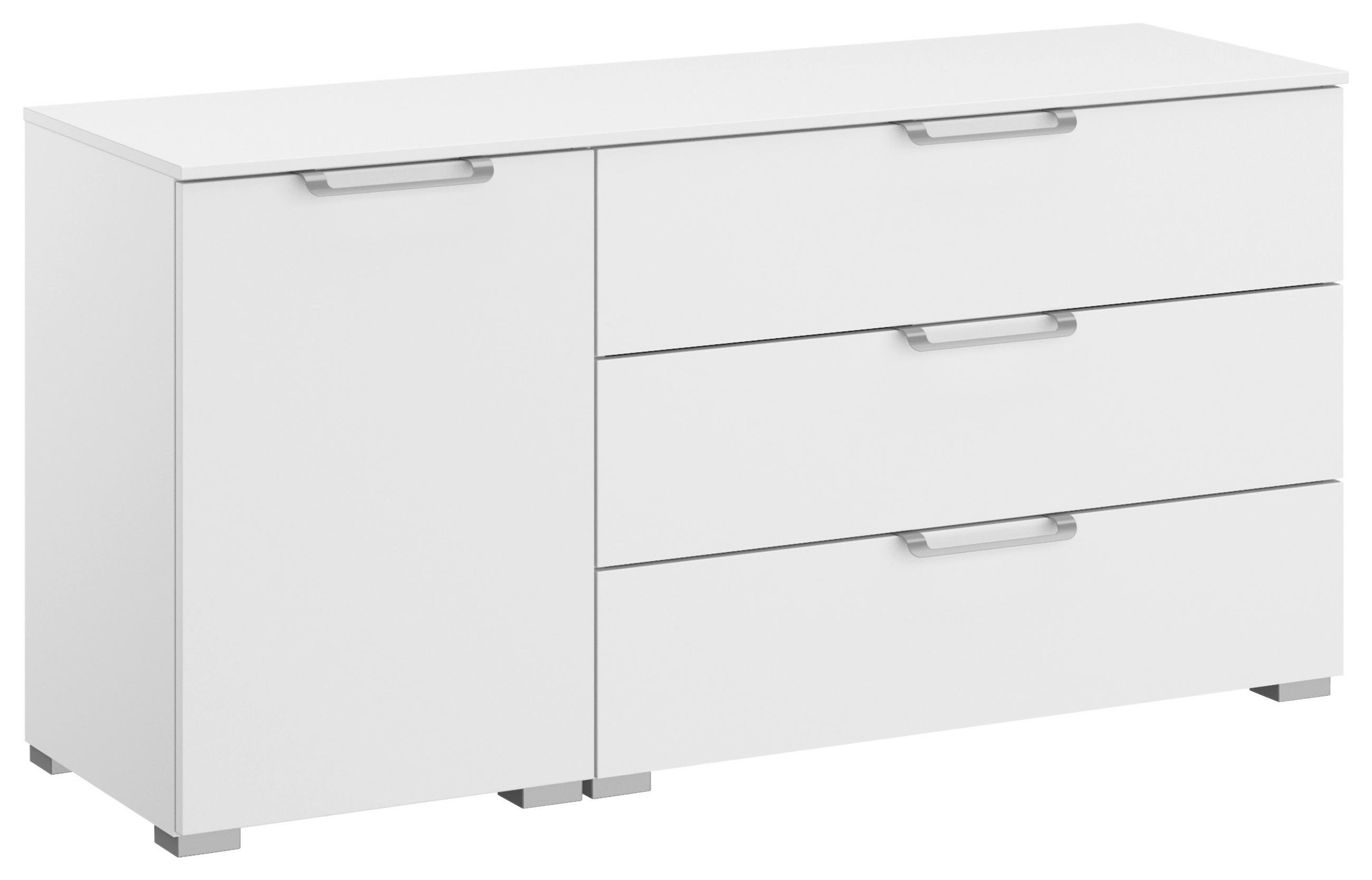 SIDEBOARD 120/61/42 cm  in Weiss  - Weiss/Silberfarben, Design, Holzwerkstoff/Kunststoff (120/61/42cm) - Novel