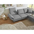 ECKSOFA  in Flachgewebe Hellgrau  255-365/175-224 cm  - Hellgrau/Schwarz, Design, Textil/Metall (255-365/175-224cm) - Dieter Knoll