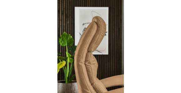 RELAXSESSEL in Leder Honig  - Edelstahlfarben/Honig, Design, Leder/Metall (76/119/86cm) - Dieter Knoll