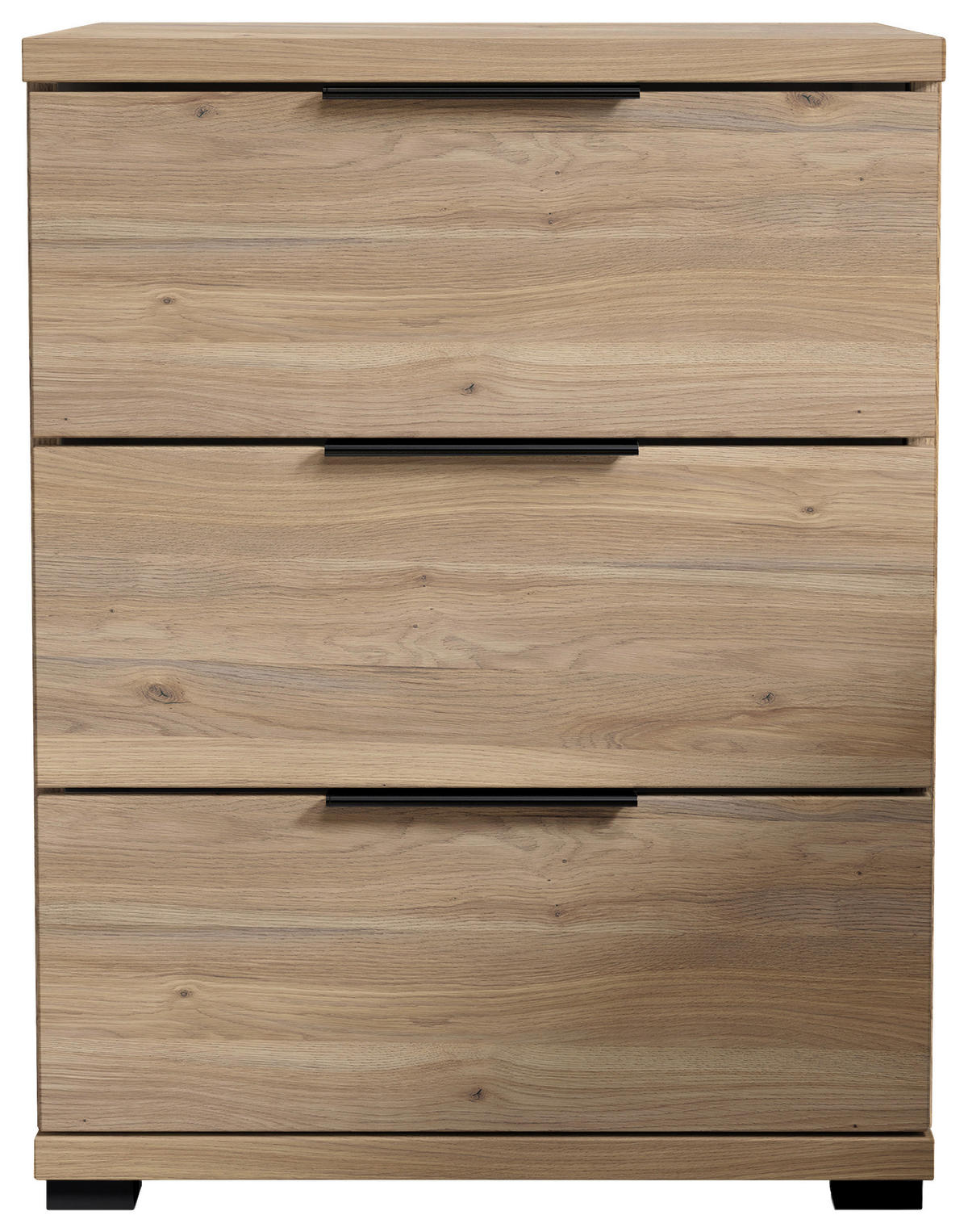 NACHTSCHRANK 46/61/42 cm  - Eichefarben/Schwarz, KONVENTIONELL, Holzwerkstoff/Kunststoff (46/61/42cm) - Boxxx