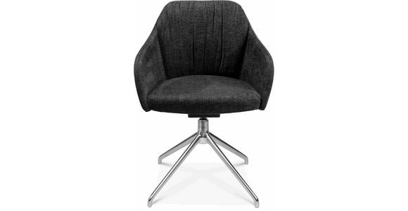 ARMLEHNSTUHL in Aluminium Velours - Graphitfarben/Alufarben, Design, Textil/Metall (58/81,5-84,5/60cm) - Johann Jakob
