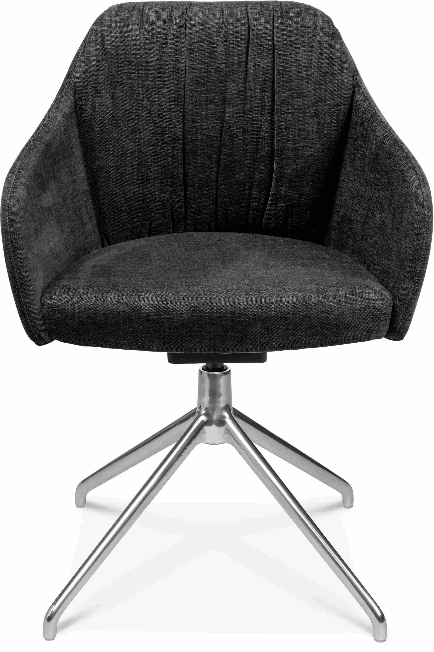 ARMLEHNSTUHL  in Aluminium Velours  - Graphitfarben/Alufarben, Design, Textil/Metall (58/81,5-84,5/60cm) - Johann Jakob