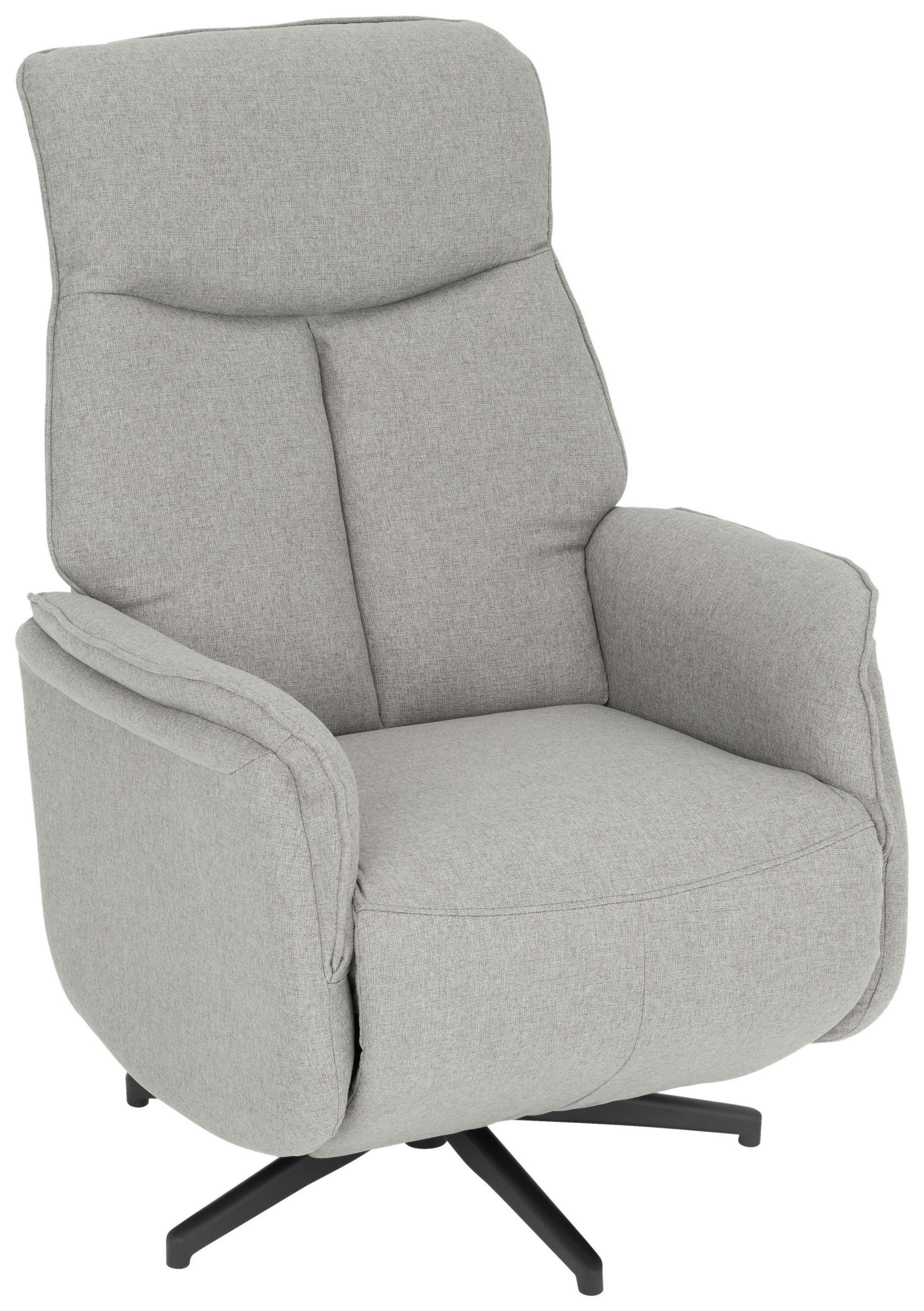 FERNSEHSESSEL  mit Flachgewebe Grau  - Schwarz/Grau, Design, Textil/Metall (71/105/85cm) - MID.YOU
