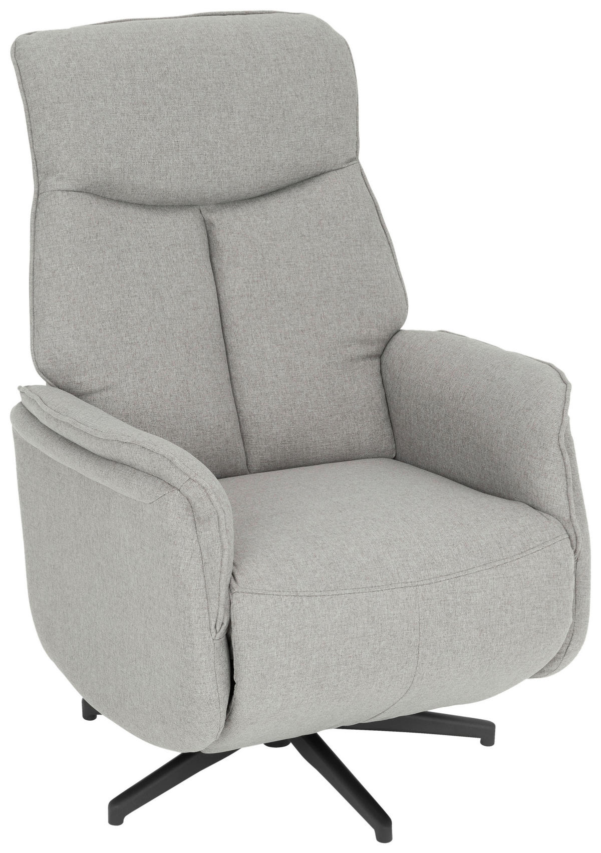 FERNSEHSESSEL  mit Flachgewebe Grau  - Schwarz/Grau, Design, Textil/Metall (71/105/85cm) - MID.YOU