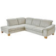 ECKSOFA  in Flachgewebe Ecru  243/301 cm  - Wildeiche/Ecru, Natur, Holz/Textil (243/301cm) - Voleo