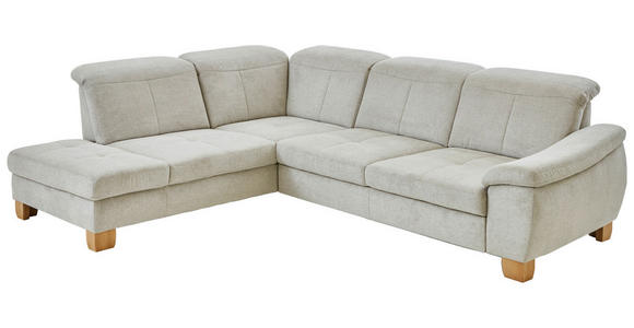 ECKSOFA  in Flachgewebe Ecru  243/301 cm  - Wildeiche/Ecru, Natur, Holz/Textil (243/301cm) - Voleo