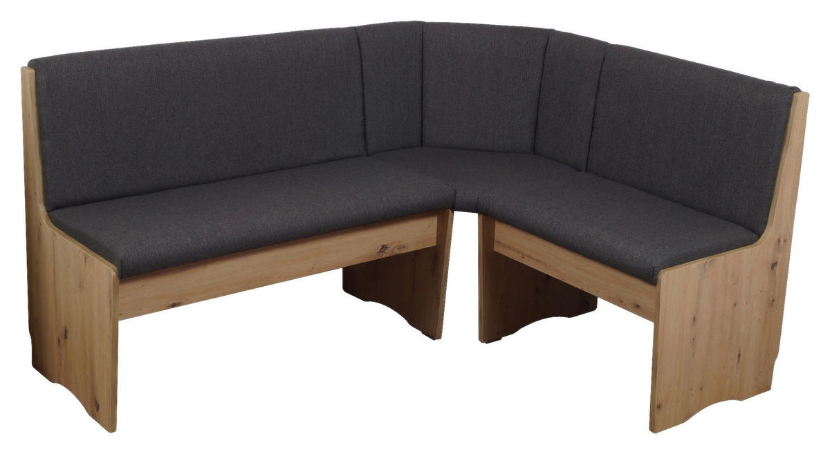 ECKBANKGRUPPE in Textil, Holzwerkstoff Dunkelgrau, Eiche Artisan  - Dunkelgrau/Eiche Artisan, KONVENTIONELL, Holz/Holzwerkstoff (125/165cm)