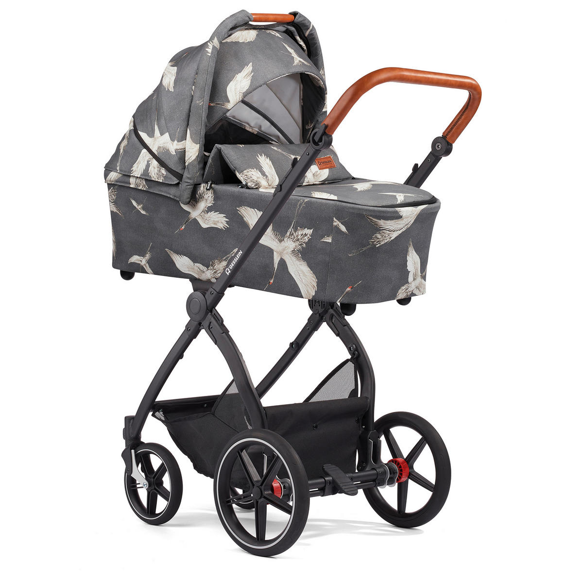 KINDERWAGENSET FX4 Classic  - Cognac/Dunkelgrau, Basics, Leder/Textil (57/129/100cm) - Gesslein