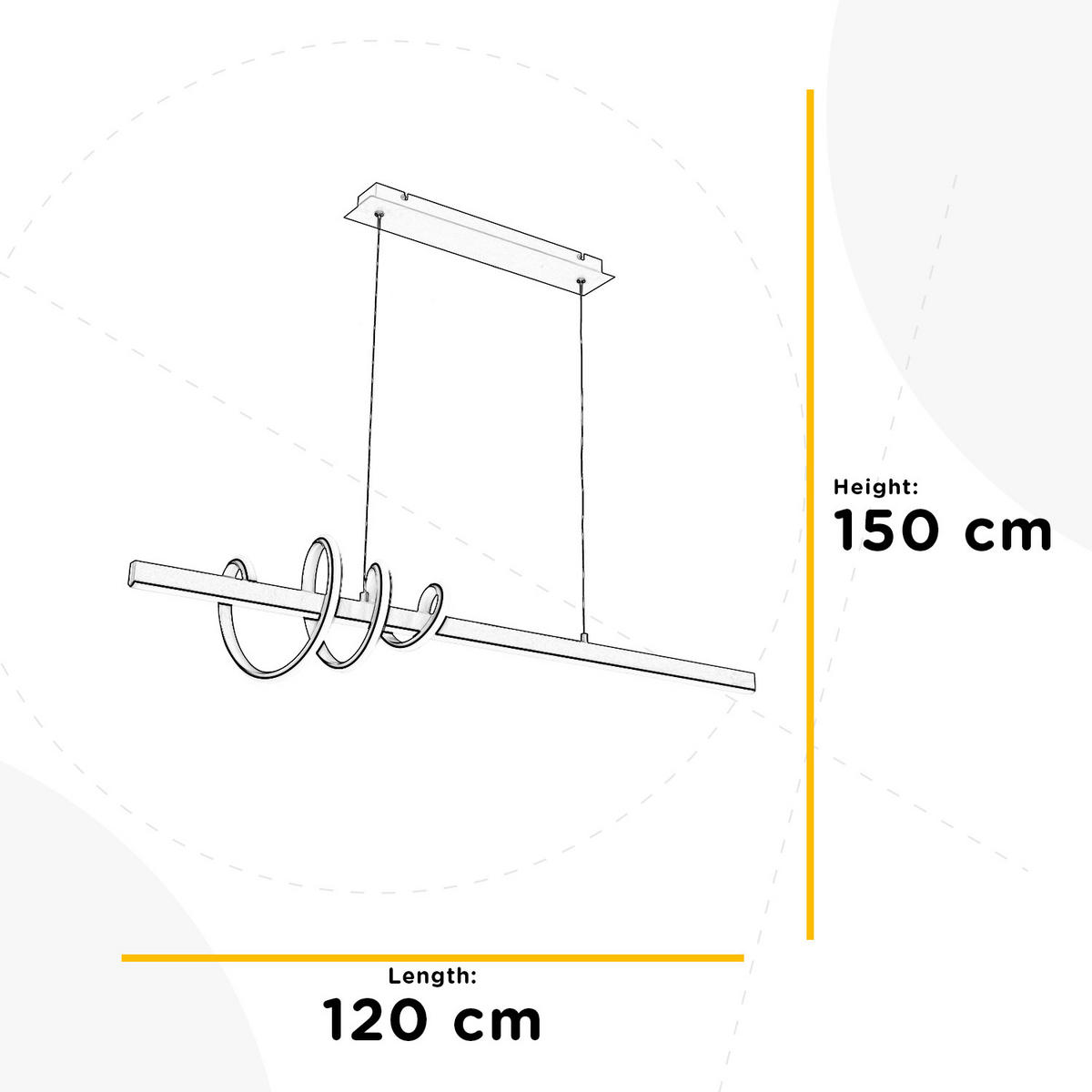 LED-PENDELLEUCHTE 120/23/150 cm  - Schwarz, Design, Metall (120/23/150cm)