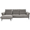 ECKSOFA in Webstoff Grau  - Schwarz/Grau, Natur, Textil (182/277cm) - Valnatura