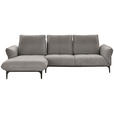 ECKSOFA in Webstoff Grau  - Schwarz/Grau, Natur, Textil (182/277cm) - Valnatura