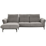 ECKSOFA in Webstoff Grau  - Schwarz/Grau, Natur, Textil (182/277cm) - Valnatura