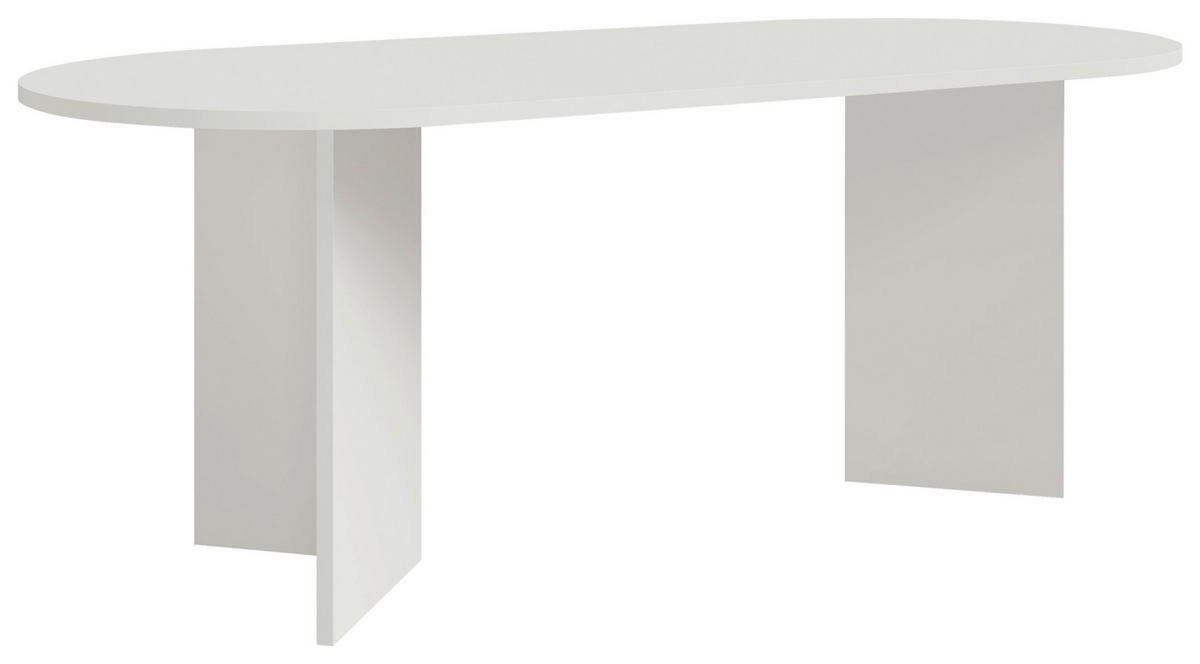 ESSTISCH Weiß oval   - Weiß, Design, Holzwerkstoff (223,6/90/75cm) - Lomoco