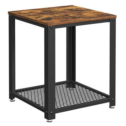 BEISTELLTISCH 45/45/55 cm Braun, Schwarz quadratisch  - Schwarz/Braun, Trend, Holzwerkstoff/Metall (45/45/55cm) - Boxxx