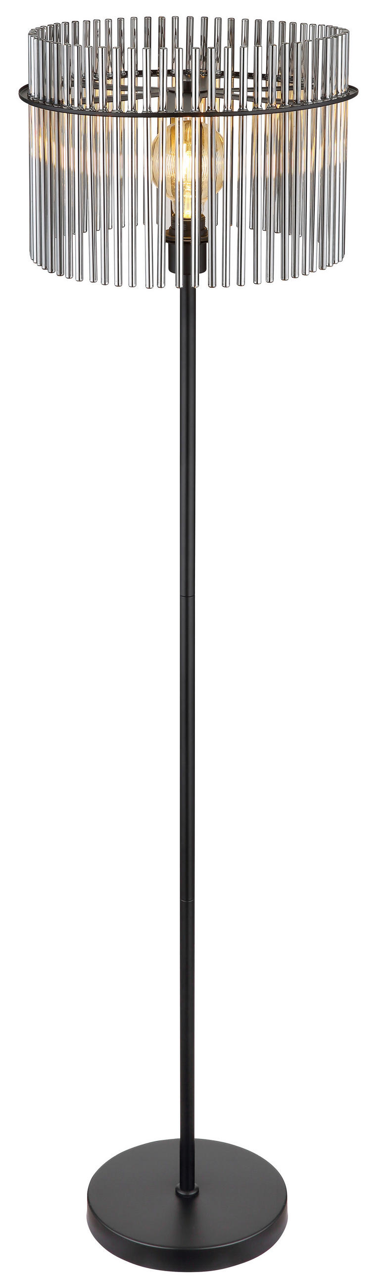 STEHLEUCHTE - Schwarz, Konventionell, Glas/Metall (38/152cm) - Globo