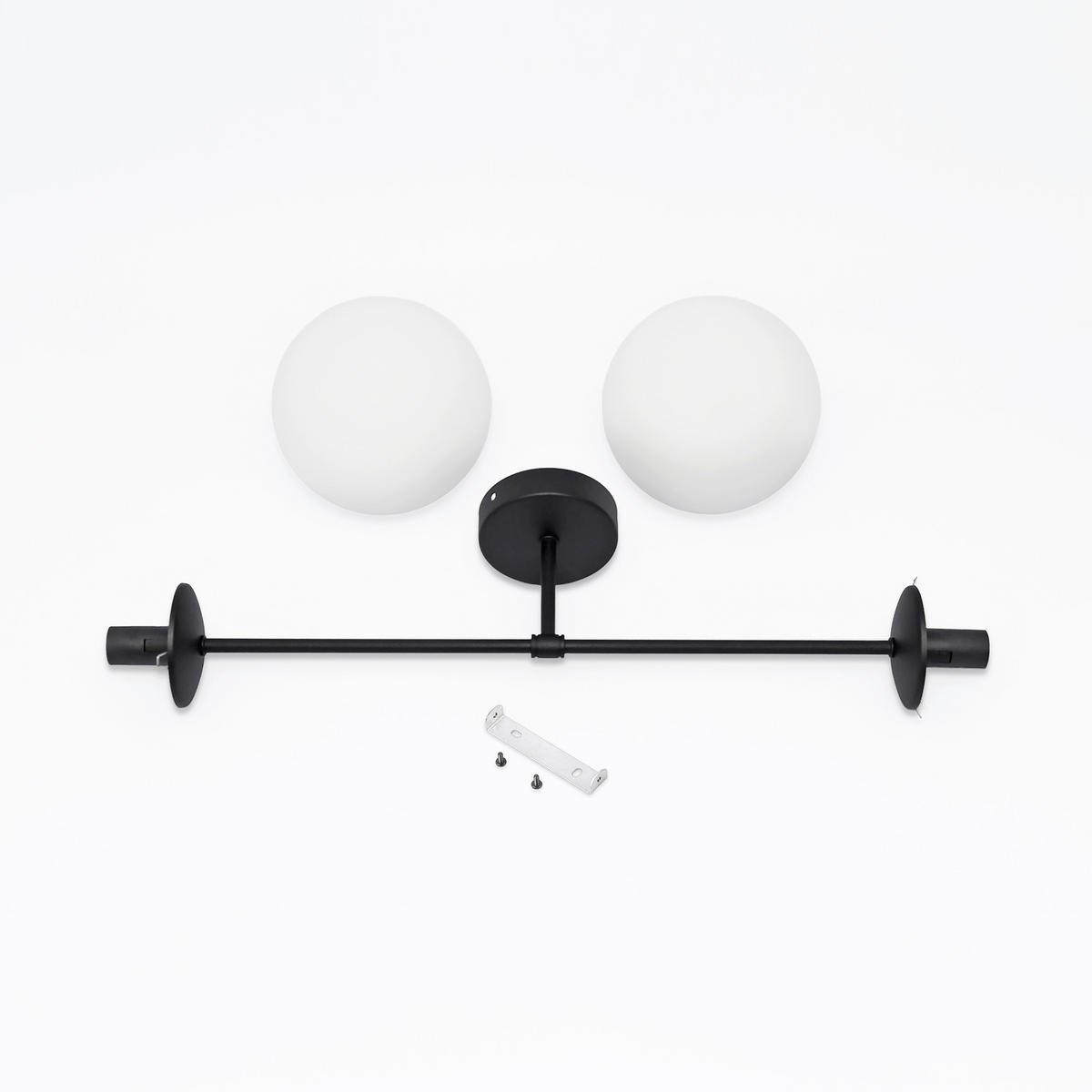 DECKENLEUCHTE    76/76/21 cm  - Schwarz, KONVENTIONELL, Glas/Metall (76/76/21cm)