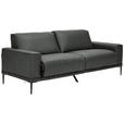 2,5-SITZER in Leder Anthrazit  - Anthrazit/Schwarz, Design, Leder/Metall (200/102/92cm) - Johann Jakob
