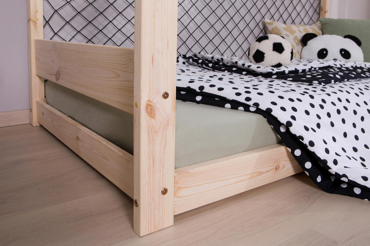 BODENBETT 90/200 cm Naturfarben  - Naturfarben, Modern, Holz/Textil (90/200cm) - MID.YOU