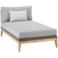 LOUNGEBETT  - Taupe/Teakfarben, Natur, Holz/Kunststoff (160/71/88cm) - Amatio